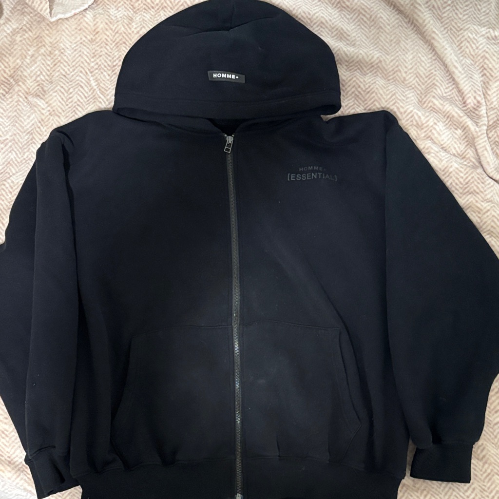 Essentials Fear Of God Black Hoodie Jacket